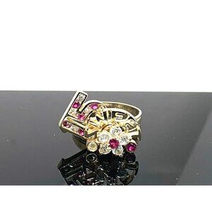 Sweet 15 Birthday Ring Gemstone 14k Yellow Gold Estate Jewelry Women's Size 6.5